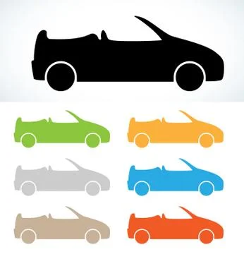 Cabriolet silhouette Stock Illustration