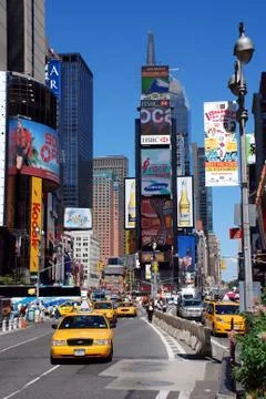 Cabs in Times Square Stock Photos