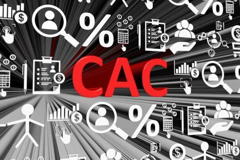 CAC concept blurred background 3d render illustration Stock Illustration