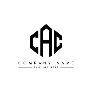 CAC letter logo design with polygon shape. CAC polygon and cube shape logo .. Stock Illustration