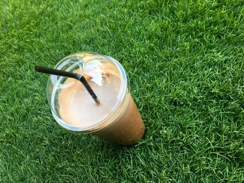 Cacao coffe on the grass Stock Photos
