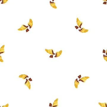 Cacao croissant pattern seamless vector Illustrazione stock