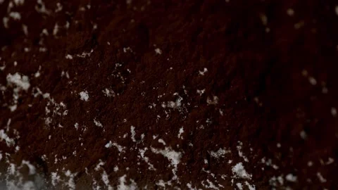 Cacao drops on cream in process of making cake Video stock 165155138