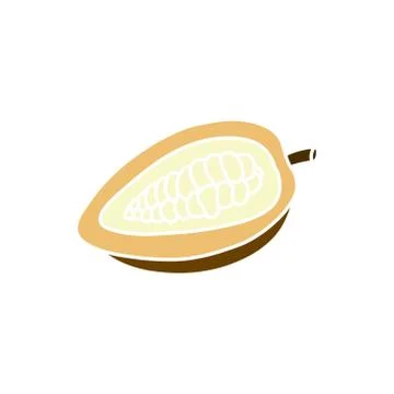 Cacao fruit doodle icon, vector color illustration Stock Illustration