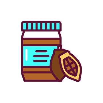 Cacao paste color line icon. Isolated vector element. Stock Illustration