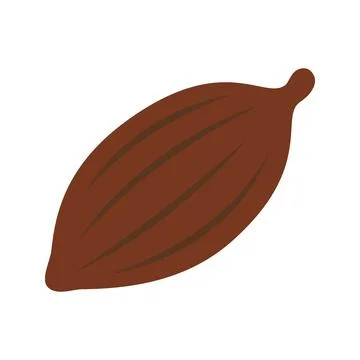 Cacao pod vector illustration. Flat brown cocoa fruit for chocolate, agriculture Stock Illustration