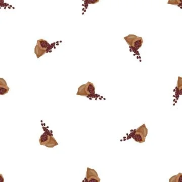 Cacao seed sack pattern seamless vector Illustrazione stock