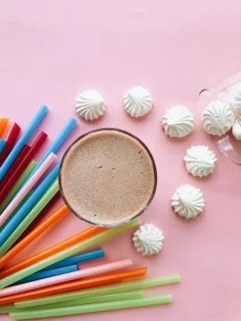 Cacao with sweets Stock Photos