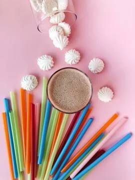 Cacao with sweets Stock Photos
