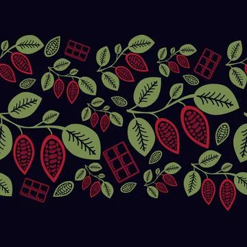 Cacao vector background Stock Illustration