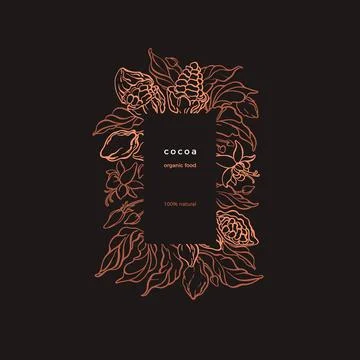 Cacao wrapper. Vector graphic label. Organic food Stock Illustration