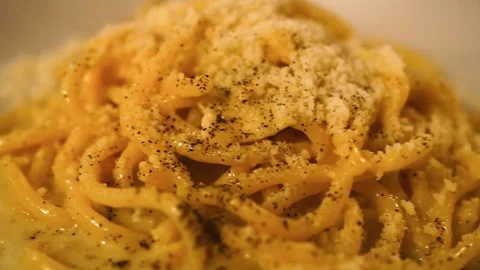 Caccio e Pepe, A Roman specialty made with Pecorino cheese and black pepper Stock Footage 322133339
