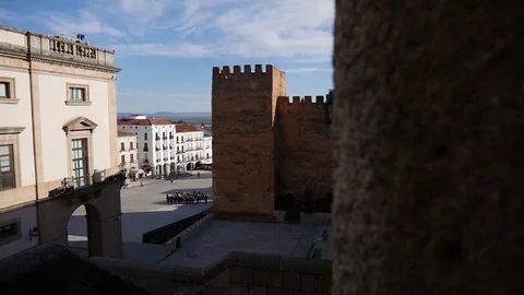 Caceres City Castle Video stock 85763517
