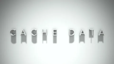 Cache data 3D title animation with shadows on a white background Video stock 297274175