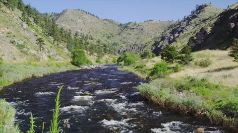 The Cache La Poundre River Canyon outside Fort Collins Stock-Footage 61775117
