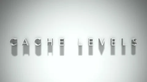 Cache levels 3D title animation white text on a white background Stock Footage 299757930