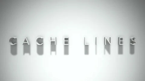 Cache lines 3D title animation with shadows on a white background Stock Footage 297268460