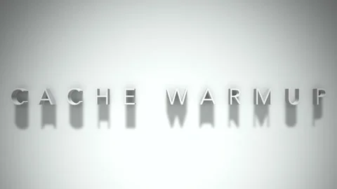 Cache warmup 3D title animation white text on a white background Stock Footage 299758645