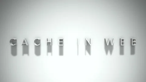 Cache in web 3D title animation white text on a white background Stock Footage 299758640