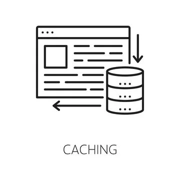 Caching, content delivery network outline icon Illustrazione stock
