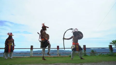 Caci Dance War Whip Fighter Action Flores Stock Footage 221291653