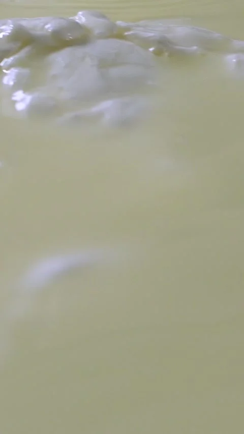 Caciocavallo kachakovala cheese preparation process female hands in black latex Stock Footage 275420044