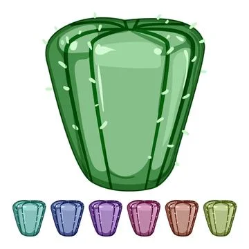 Cacti cactus cartoon vector graphic Stock Illustration