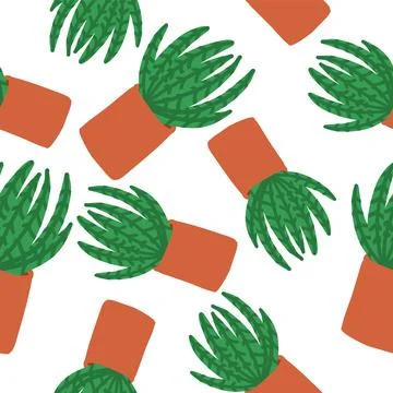 Cacti pattern in cartoon flat style. Colorful print. Fabric wrapping wallpa.. 스톡 일러스트