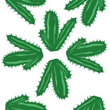 Cacti pattern in cartoon style Stock Illustration