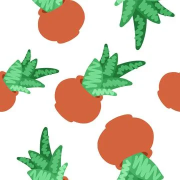 Cacti pattern in cartoon style Stock Illustration