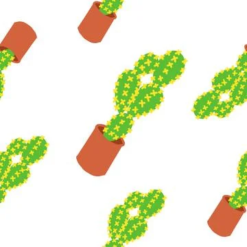 Cacti pattern in cartoon style 스톡 일러스트
