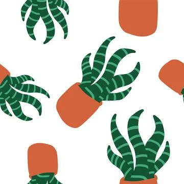Cacti pattern in cartoon style 스톡 일러스트