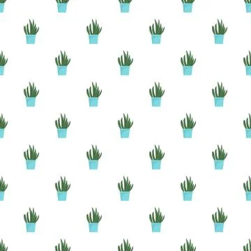 Cacti pot pattern seamless vector 스톡 일러스트
