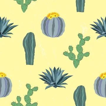 Cacti seamless pattern. Vector illustration イラスト素材
