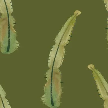 Cacti. Seamless watercolor pattern for wrapping paper, wallpaper and textiles. Stock Illustration