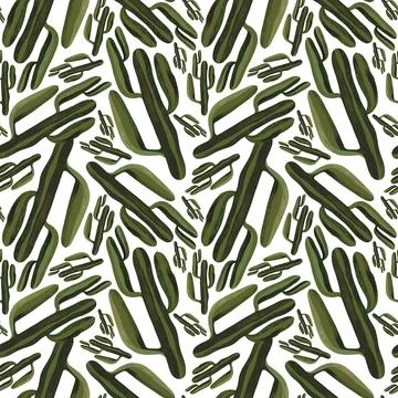 Cacti. Seamless watercolor pattern for wrapping paper, wallpaper and textiles. Stock Illustration