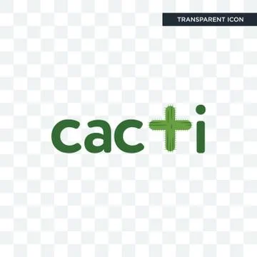 Cacti vector icon isolated on transparent background, cacti logo design Stock Illustration
