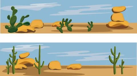Cactus and desert Stock Illustration