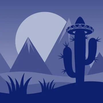 Cactus background Stock Illustration