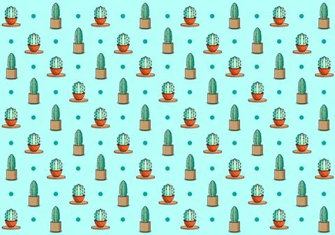 Cactus Background Stock Illustration