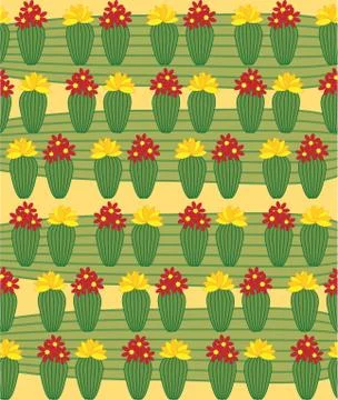 Cactus Background. Seamless Pattern. Exotic Plant. Tropical. Stock Illustration