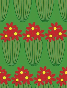 Cactus Background. Seamless Pattern. Exotic Plant. Tropical. Stock Illustration