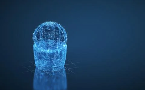 Cactus with a blue background, 3d rendering. Stock Illustration