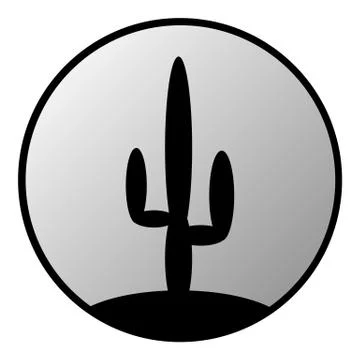 Cactus button Stock Illustration