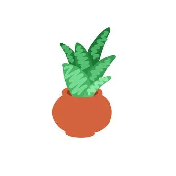 Cactus in cartoon flat style Stock Illustration