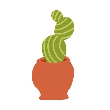 Cactus in cartoon flat style Stock Illustration