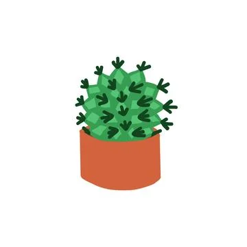Cactus in cartoon flat style Stock Illustration