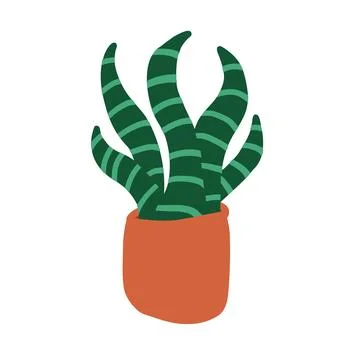 Cactus in cartoon flat style Stock Illustration