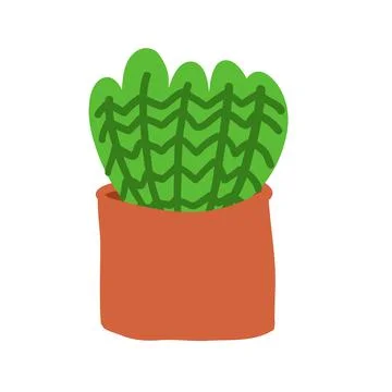 Cactus in cartoon flat style Stock Illustration