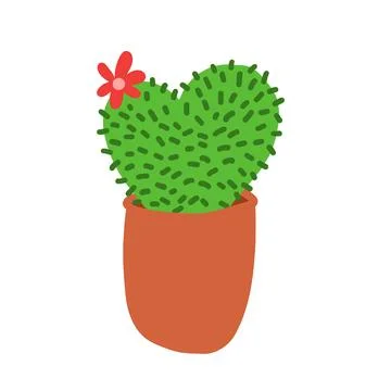 Cactus in cartoon flat style Stock Illustration